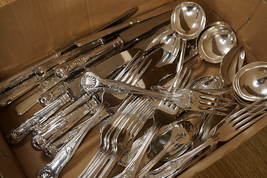 A quantity of silver plated cutlery